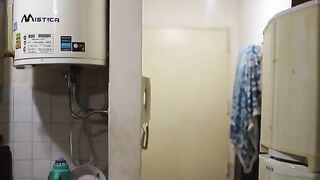 A mature woman is having a heart attack and an old man saves her