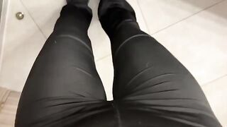 A girl was jerking off in the restaurant toilet, completely alone