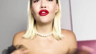 A hungry princess is asking for cum eating instructions