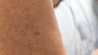 A woman reached orgasm with her own hands, showcasing a close-up fantasy