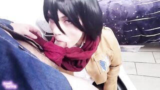 A couple engages in passionate role play with a shove