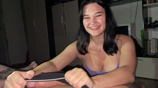 Girl just for the sake of fun tried to suck a dick at the party