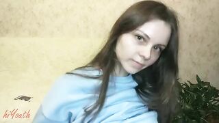 A cute Russian schoolgirl tried solo sex for the first time and finished