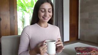 Hot brunette from SEX-DATER invited for a cup of tea