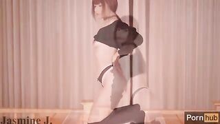 Jasmine J rides a huge toy and squirts from below