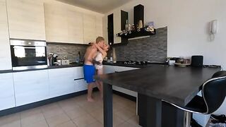 She squirts and rewards me with a blowjob for her clitoral sucking skills! (Italian dialog)