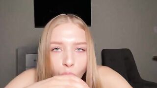 Barbie loves to suck huge dicks and get cum on her cute face