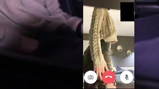 The wife fucks a stranger and the husband watches the video call