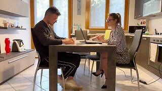 The consultant is seduced by her client and fucked in her office