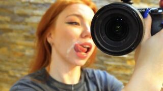 A dirty and slobbery blowjob from a deep-throat Russian beauty