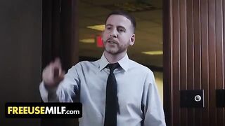 Submissive big-titted MILFs get dominated by their boss in an intense scene