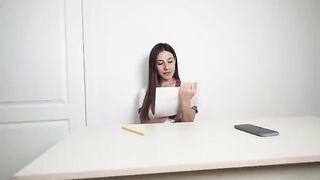 A concerned student got a dick in her wet pussy