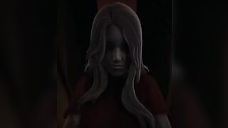 Red eyes ghost girl Alma in cowgirl pose POV