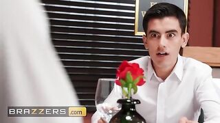 How long will Ebony's threesome with Alexis last before getting caught?